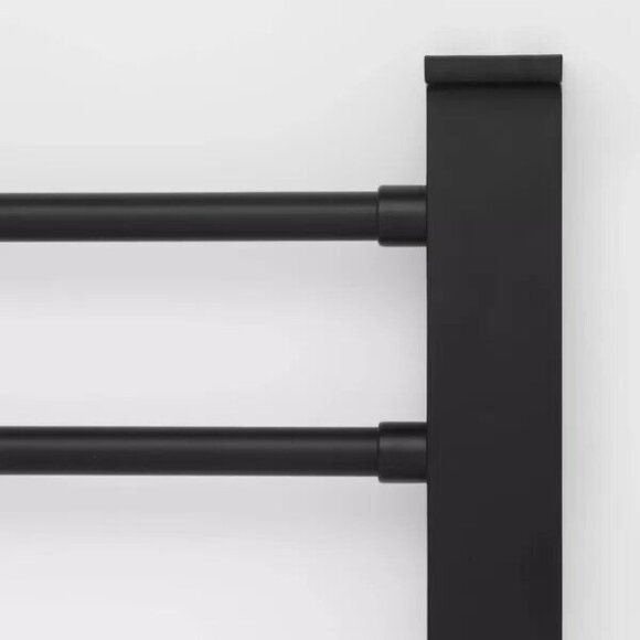 Modern Double Towel Rack Matte Black Finish Threshold 24" - Picture 3 of 3